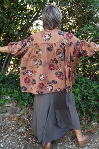 BLOUSE ANNE CUIVRE ET JUPE COCO TAUPE.