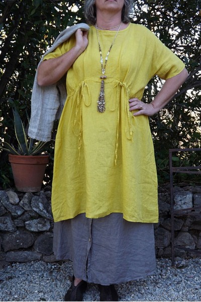 ROBE EN LIN ANGELE TOURNESOL ET JUPE ALEXIA