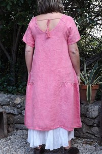 ROBE EN LIN ELICIA FRAMBOISE ET JUPON SUZY