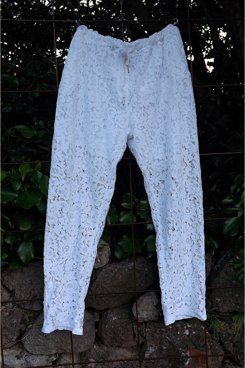 LEGGING EN DENTELLE HONORE BLANC