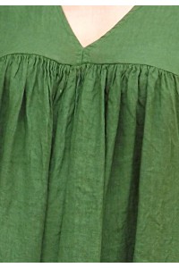 ROBE LONGUE EN LIN ANASTASIA VERT SAPIN