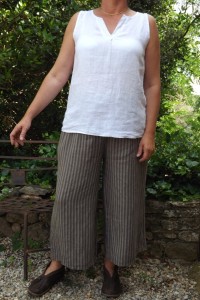 DEBARDEUR LIN LOIC BLANC ET PANTALON EN LIN BORIS