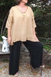 PANTALON VISCOSE GRANDE TAILLE  VICTOR SANS NOEUD EN BAS