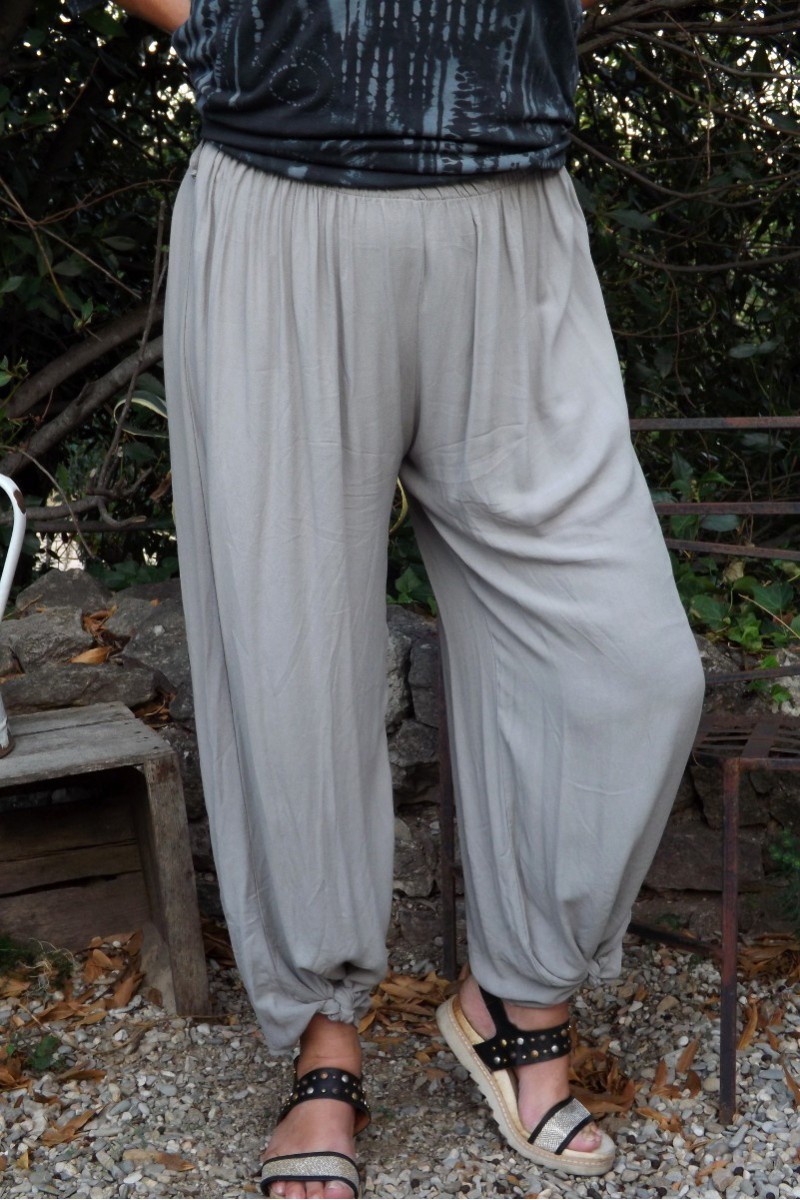 PANTALON VISCOSE GRANDE TAILLE VICTOR TAUPE