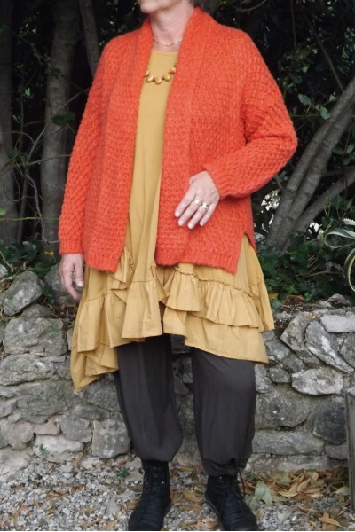 GILET GROSSE MAILLE BASILE CLEMENTINE, TUNIQUE JULIETTE ET PANTALON VICTOR
