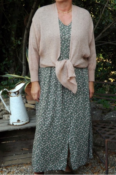 GILET CACHE COEUR PAUL ROSE POUDRE ET ROBE ALEXANDRINE