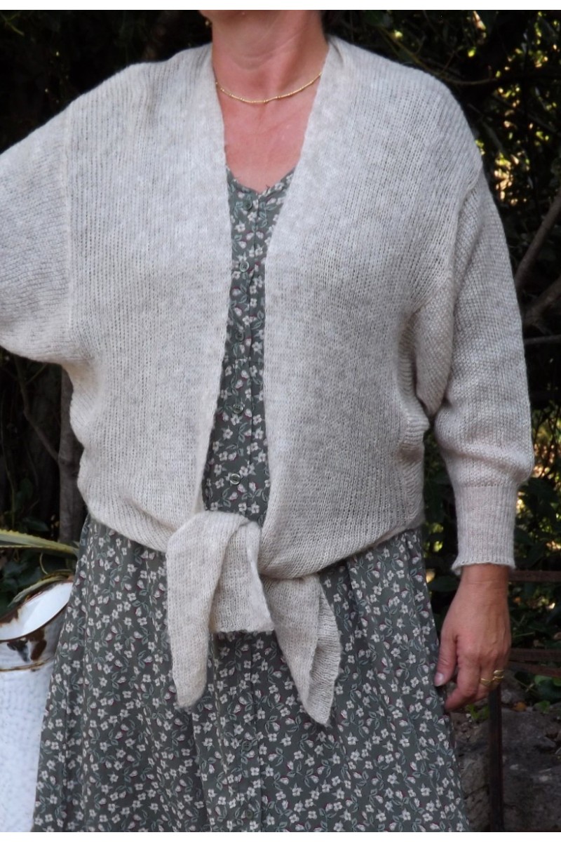 GILET CACHE COEUR PAUL BEIGE ET ROBE ALEXANDRINE GILET CACHE COEUR PAUL BEIGE ET ROBE ALEXANDRINE