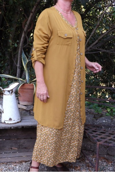 ROBE OU VESTE MANCHE LONGUE SAB SAFRAN ET ROBE ALEXANDRINE