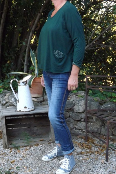 T-SHIRT FAB VERT SAPIN ET JEAN'S ALEX
