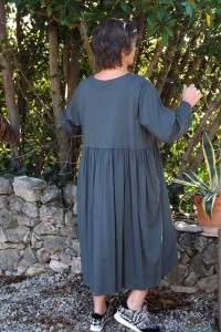 ROBE LONGUE COTON CLARISSE ANTHRACITE