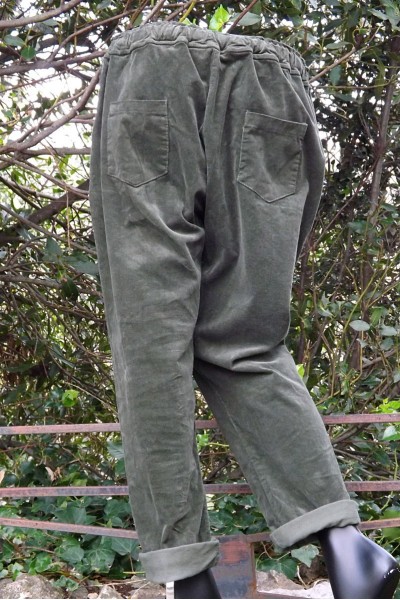 PANTALON VELOURS RAS BASILE KAKI