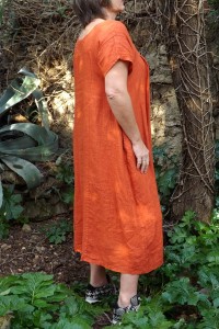 ROBE LONGUE LIN JEANNETTE ORANGE BRULEE
