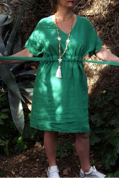 ROBE LIN ELISE VERT MENTHE 
