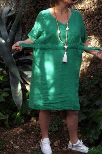 ROBE LIN ELISE VERT MENTHE 