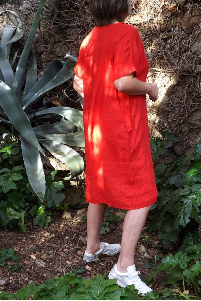 ROBE LIN ELISE ROUGE 