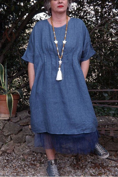 JUPON LONG BLEU OUTRE MER FLORENT ET ROBE PAULINE
