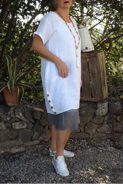ROBE EN LIN LAURA BLANCHE ET JUPON FLORENT