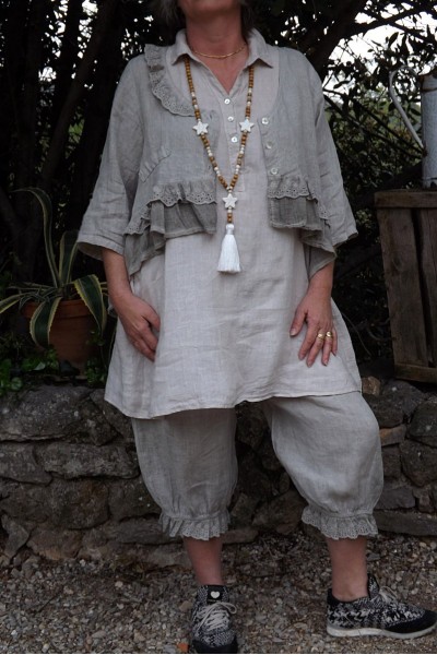 PANTY LIN GRANDE TAILLE JOSEPH TAUPE, TUNIQUE LOU ET VESTE LIN CHLOE