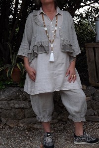 PANTY LIN GRANDE TAILLE JOSEPH TAUPE, TUNIQUE LOU ET VESTE LIN CHLOE