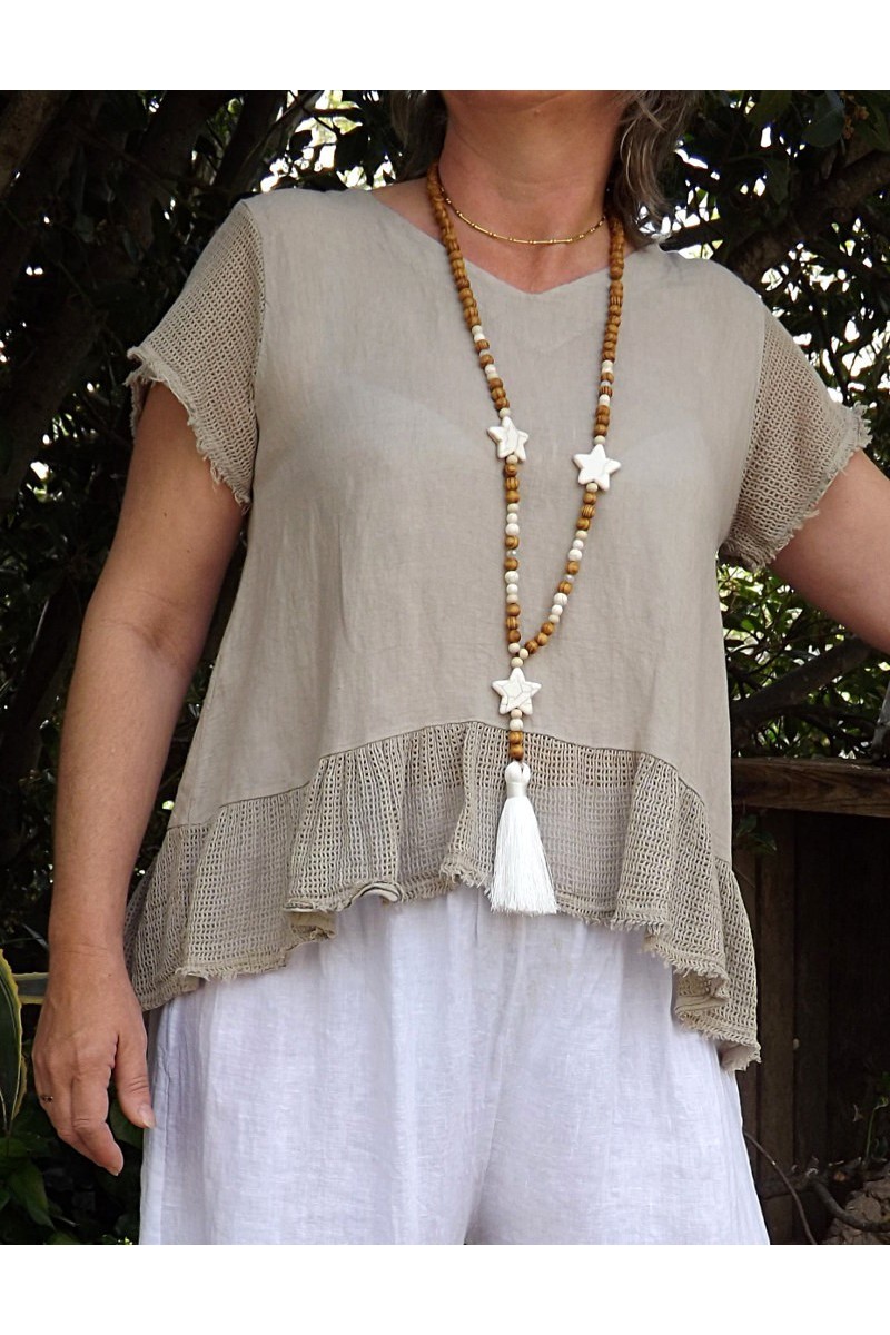 TOP BI-MATIERE ARSENE BEIGE TOP BI-MATIERE ARSENE BEIGE