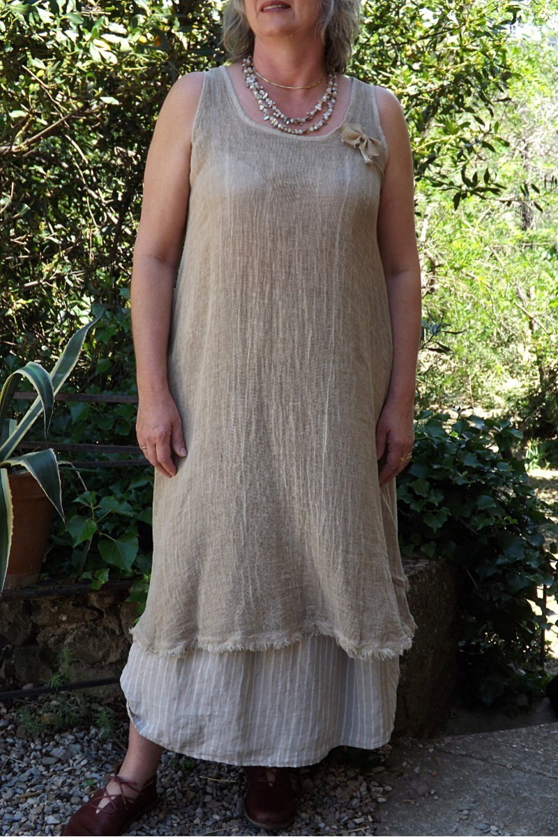 ROBE MAILLE COTON ET LIN AMBRE DELAVE DAPHNE ET JUPE FLAVIA