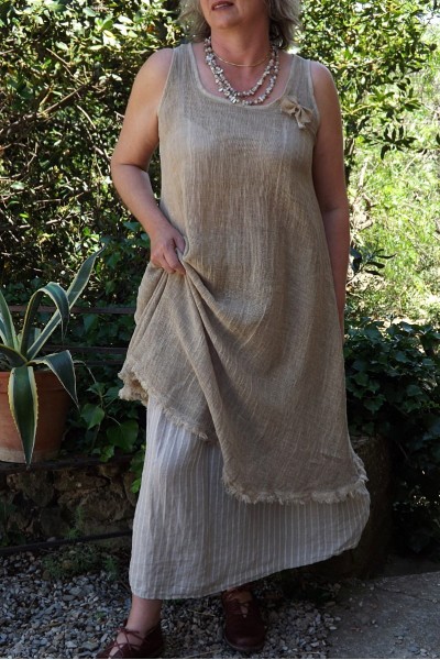 ROBE MAILLE COTON ET LIN AMBRE DELAVE DAPHNE ET JUPE FLAVIA
