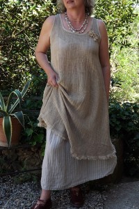 ROBE MAILLE COTON ET LIN AMBRE DELAVE DAPHNE ET JUPE FLAVIA