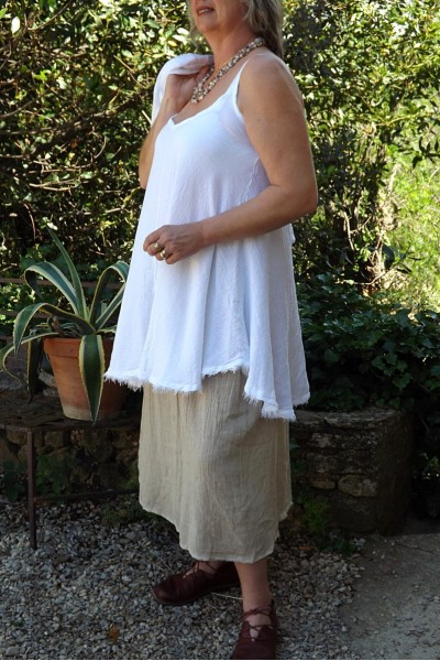 TUNIQUE MAILLE LIN COTON ESTELLE BLANCHE ET ROBE DAPHNE