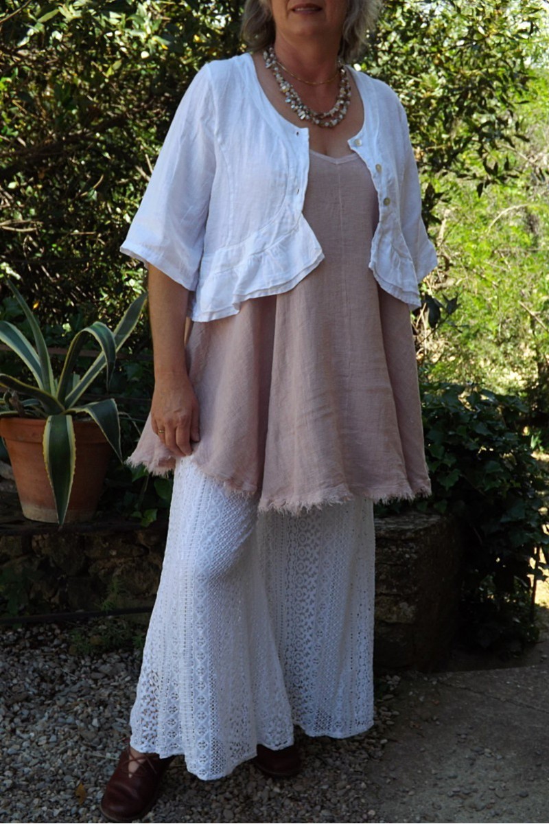 Tunique marocaine moderne rose poudré
