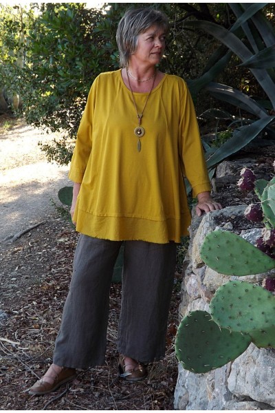 PANTALON EN LIN MARIUS TAUPE ET LA TUNIQUE ADELINE