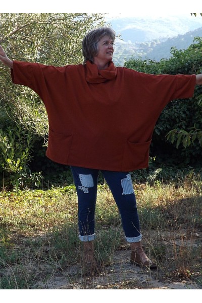 TUNIQUE AMPLE NINA ROUILLE ET PANTALON JEGGING ANGUS 