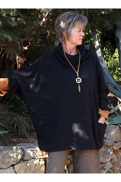 TUNIQUE AMPLE NINA NOIRE ET PANTALON EN LIN MARIUS