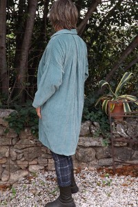ROBE - TUNIQUE VELOURS VERT JADE AGNES