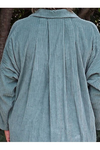 ROBE - TUNIQUE VELOURS VERT JADE AGNES