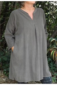 ROBE VELOURS MILLERAIES TAUPE PAULINE