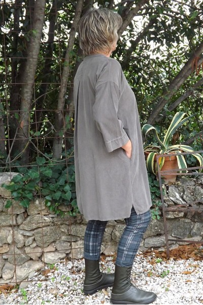 ROBE VELOURS MILLERAIES TAUPE PAULINE