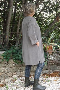 ROBE VELOURS MILLERAIES TAUPE PAULINE