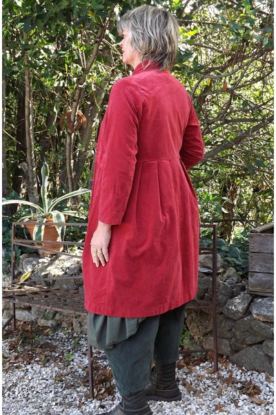 VESTE VELOURS RAS BERENICE CARMIN ROBE PAULINE ET PANTALON VELOURS HONORE