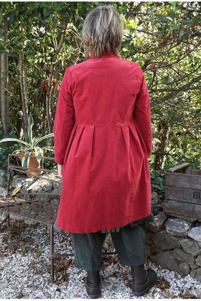 VESTE VELOURS RAS BERENICE CARMIN ROBE PAULINE ET PANTALON VELOURS HONORE
