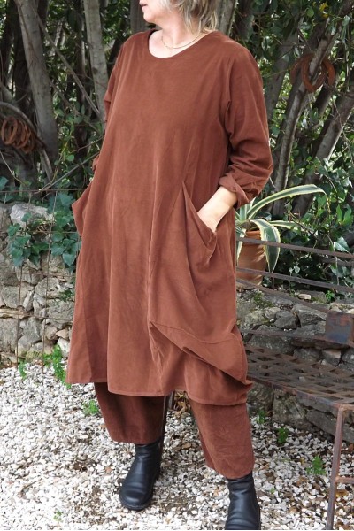 ROBE VELOURS RAS GRANDE TAILLE ANNE