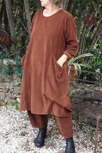 ROBE VELOURS RAS GRANDE TAILLE ANNE