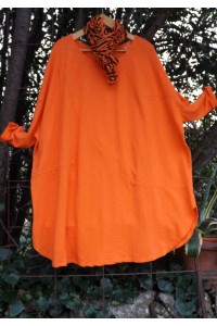 ROBE GRANDE TAILLE ADELIE ORANGE ET JEGGING JEAN