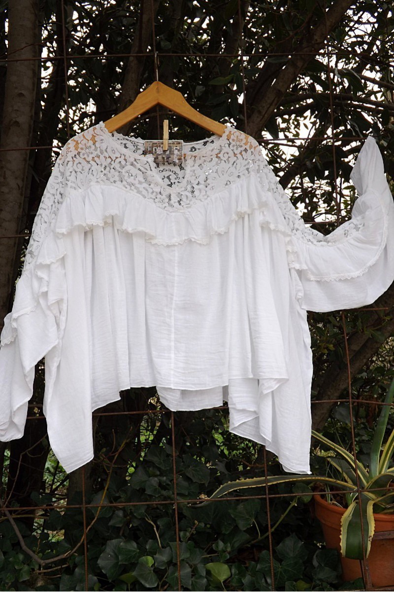 Taille 44 chemisier traditionnel chemisier blanc pour dirndl Erfo tissu