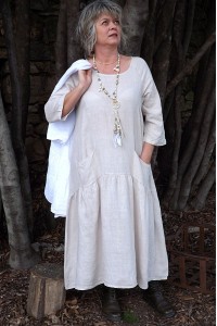 Robe longue lin Cassandre beige