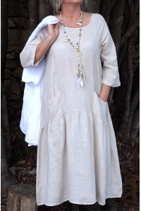 Robe longue lin Cassandre beige