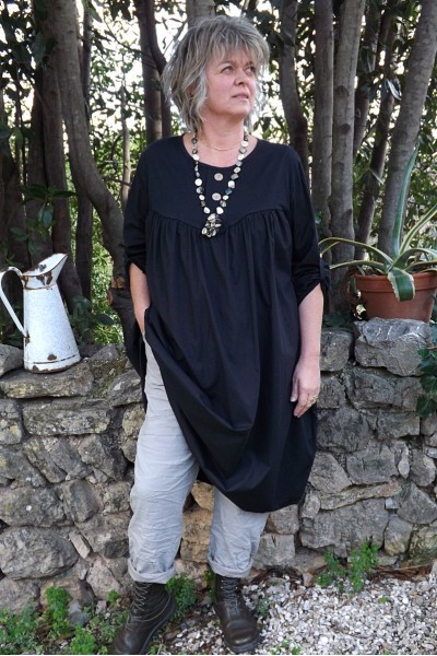 Robe grande taille noire Hélène et jegging Gaston
