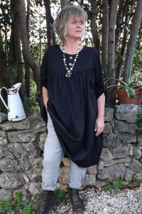 Robe grande taille noire Hélène et jegging Gaston
