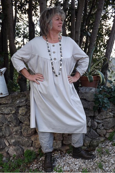 Robe grande taille Hélène beige