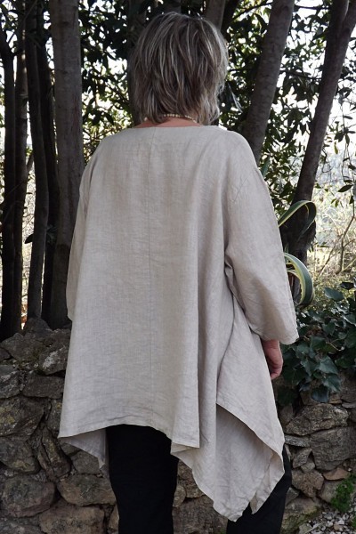 Tunique lin grande taille Honorine beige