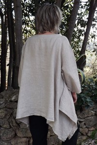 Tunique lin grande taille Honorine beige